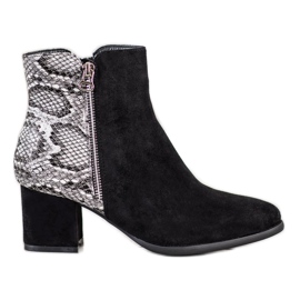 Filippo Ankle Boots Snake Print black grey