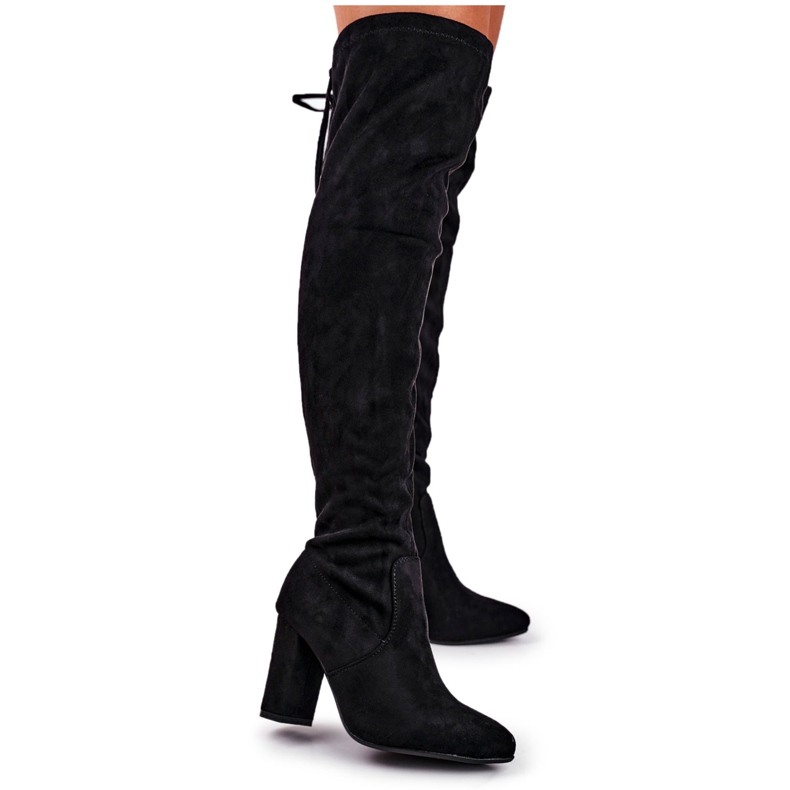 Women's Knee High Boots Eco-Suede Black First Time
