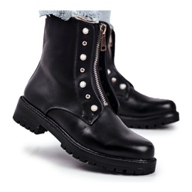 Women's Black Hypnotized warm boots with a zipper at the front Women's Black Hypnotized warm boots with a zipper at the front