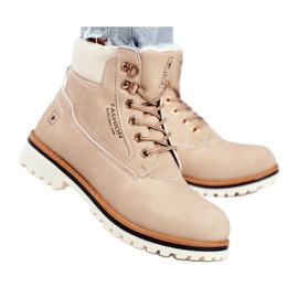 EVE Women's timber boots with insulation, beige Tiempo