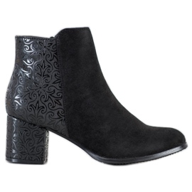 J. Star Black Boots With Pattern J. Star Black Boots With Pattern