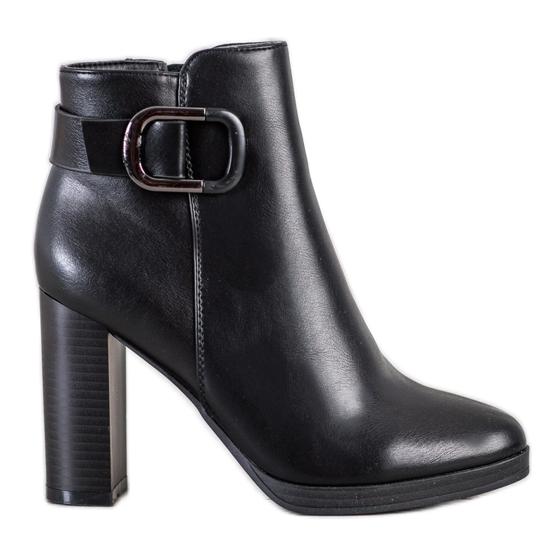 Ideal Shoes Elegant Black Boots