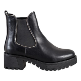SHELOVET Chelsea boots with cubic zirconia black