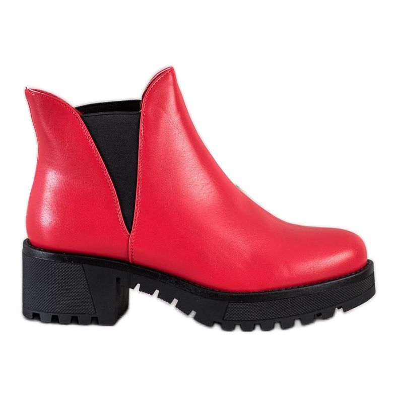 Super Mode Eco leather slip-on boots red