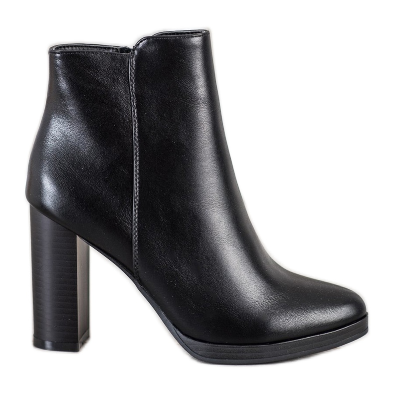 Ideal Shoes Classic high-heeled boots black Ideal Shoes Classic high-heeled boots black