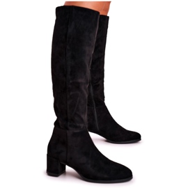 Women's suede boots Sergio Leone black KZ273