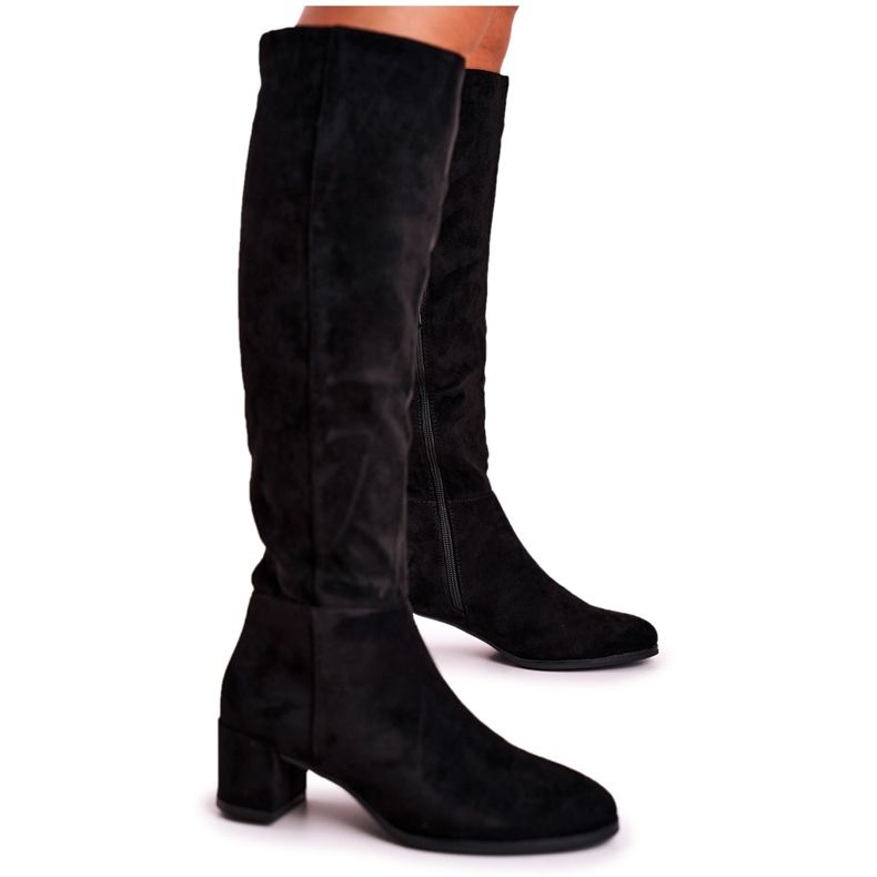 Women's suede boots Sergio Leone black KZ273