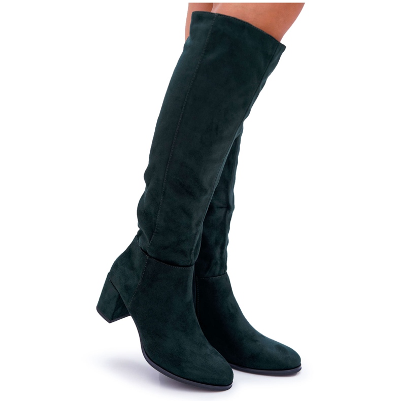 Women's suede boots Sergio Leone green KZ273