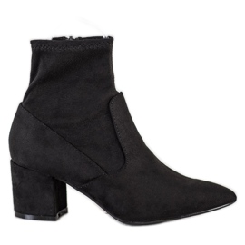SHELOVET Suede high-heeled boots black SHELOVET Suede high-heeled boots black
