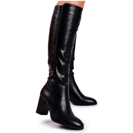 Women's knee high boots Sergio Leone black KZ278