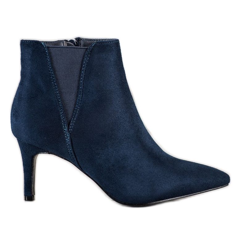 SHELOVET Navy blue boots on a high heel