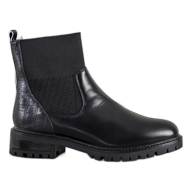 Super Me Black Slip-On Boots