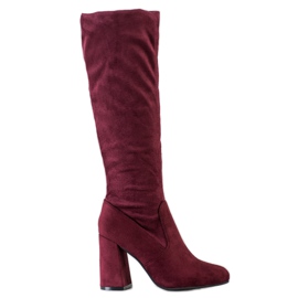 Sweet Shoes Stylish maroon boots red multicolored
