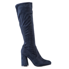Sweet Shoes Stylish Navy Blue Boots