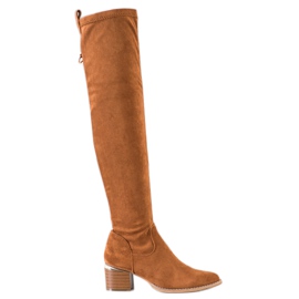 Evento Over-the-knee boots on the post brown Evento Over-the-knee boots on the post brown