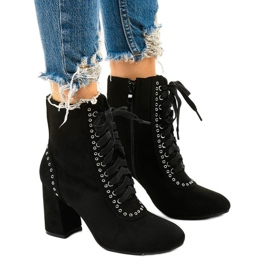 Black ankle boots made of Corstorphine eco-suede