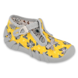 Befado children's shoes 110P393 grey yellow Befado children's shoes 110P393 grey yellow