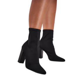 FRGIV Women's boots on a high heel Lycra Black Morie