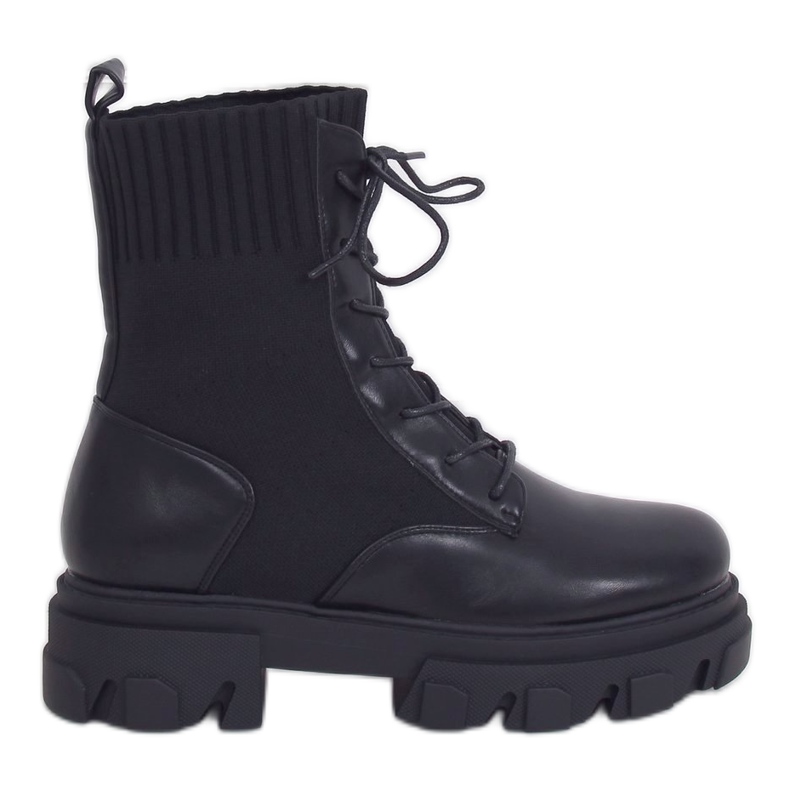 Black sock boots NS156P Black