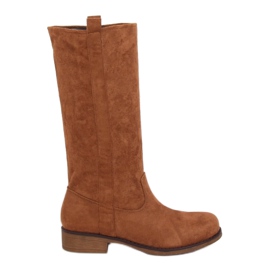 Boots with a straight camel ST-19P Camel uppers brown Boots with a straight camel ST-19P Camel uppers brown