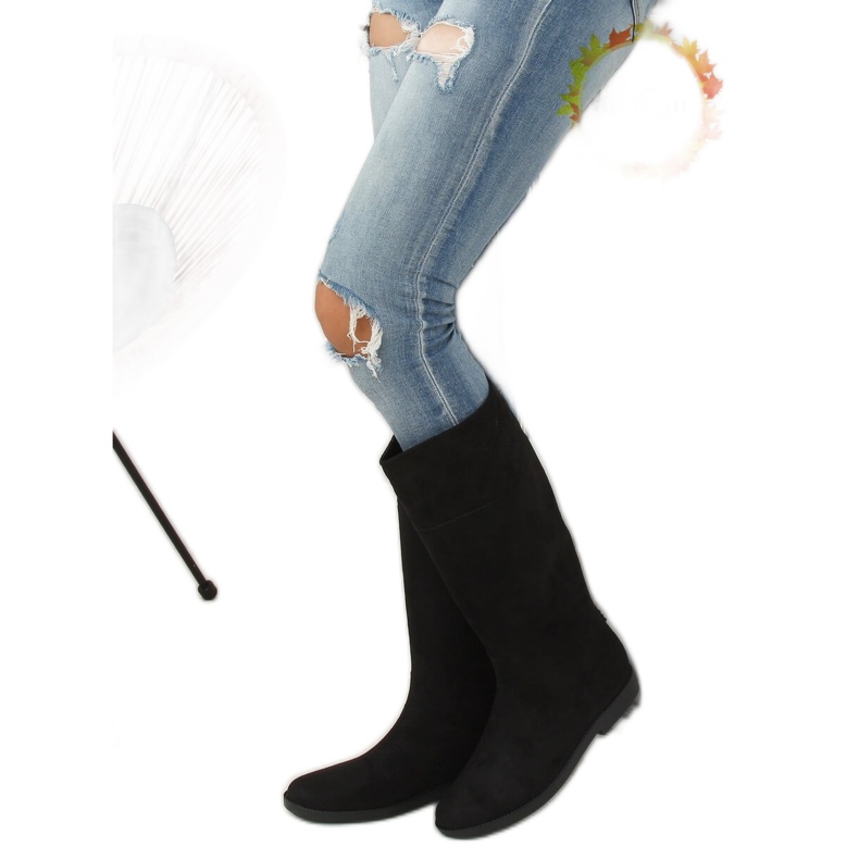 Black women's galoshes black D62P Black