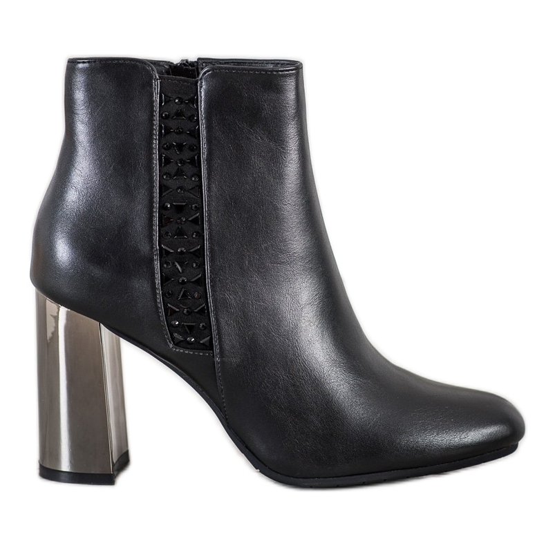 SDS Black Boots With Crystals