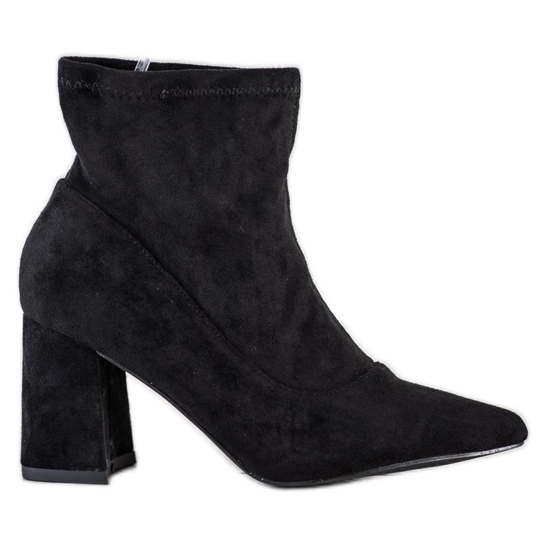 SHELOVET Slip-on Booties In Spitz black