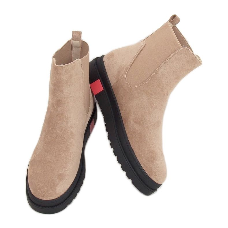 Jodhpur boots with high sole, beige NS139P Beige