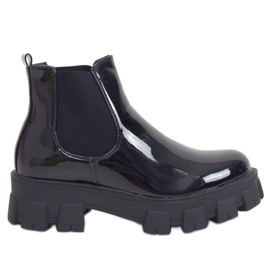 Black lacquered Chelsea boots NC1086 Black