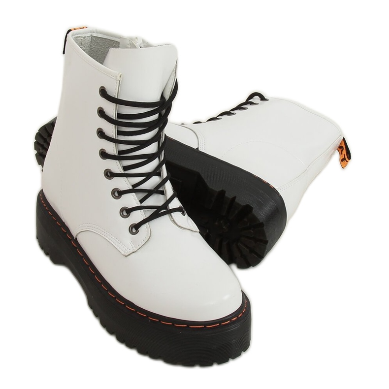 Martens boots on a high sole, white KS-1255 White
