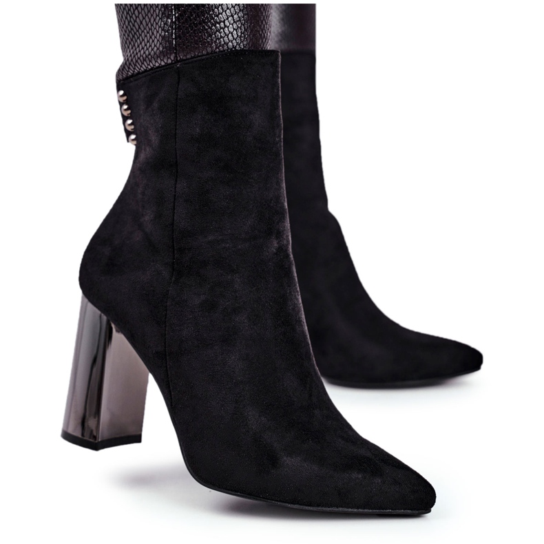 Women's Boots On A Heel Black Trens