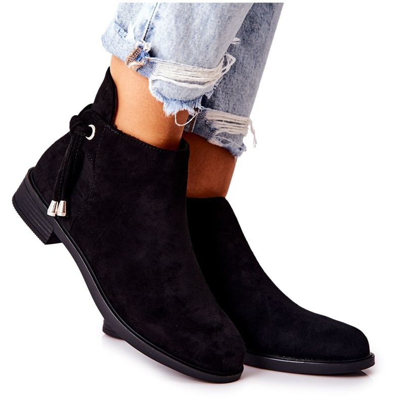 Black Women's Suede Boots Numbero