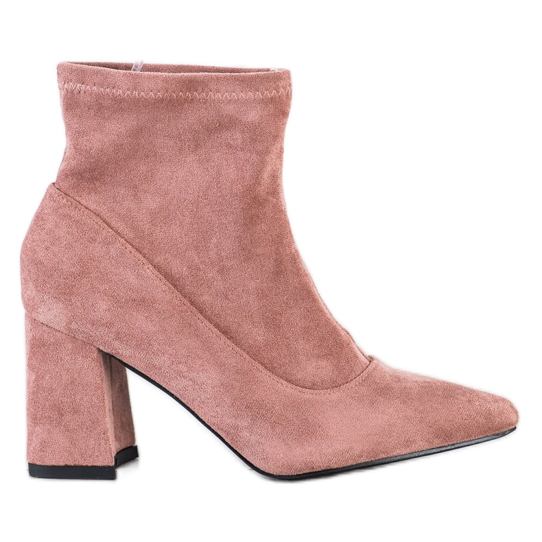 SHELOVET Slip-on Booties In Spitz pink