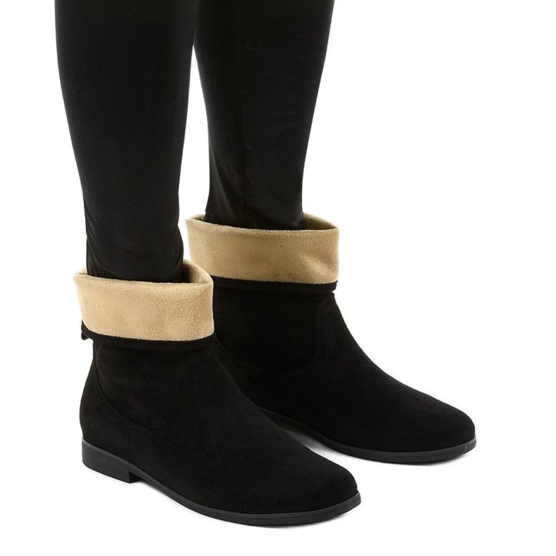 Islevine black suede-like slip-on boots