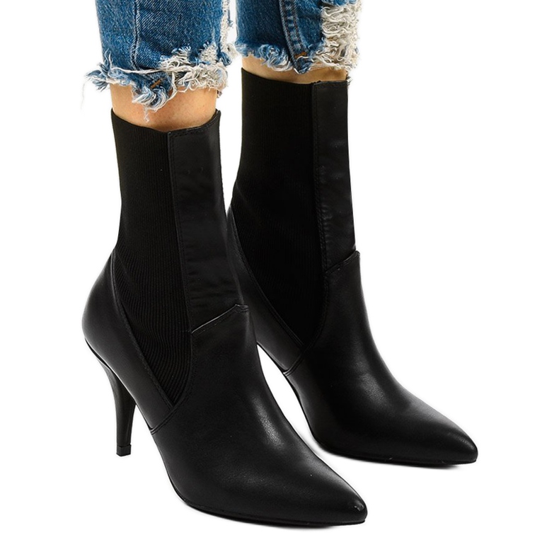 Black high heels with a Daywillow sock