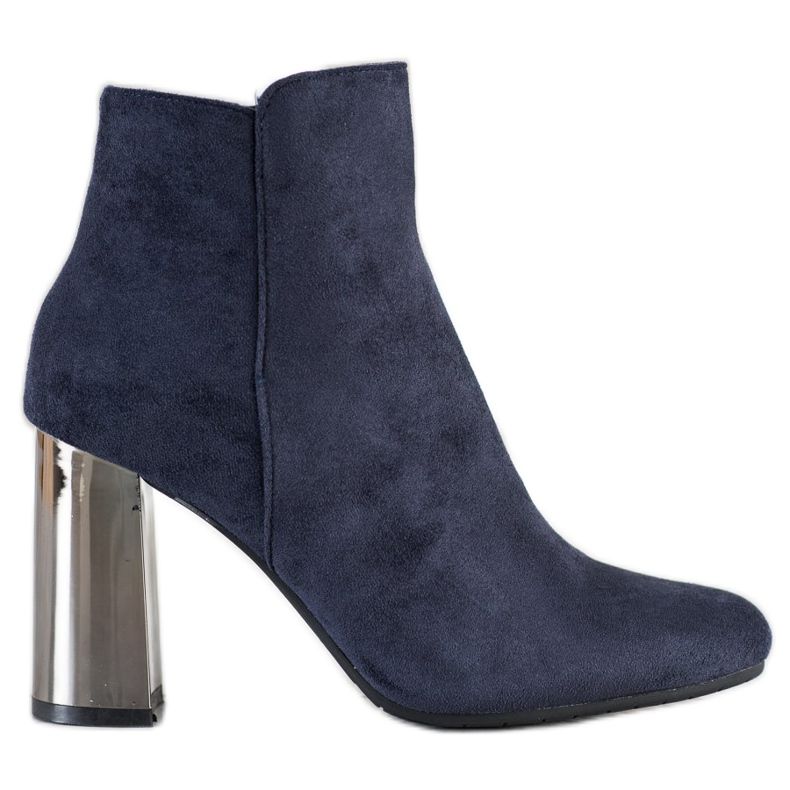 Janessa Boots With Silver Heel navy blue