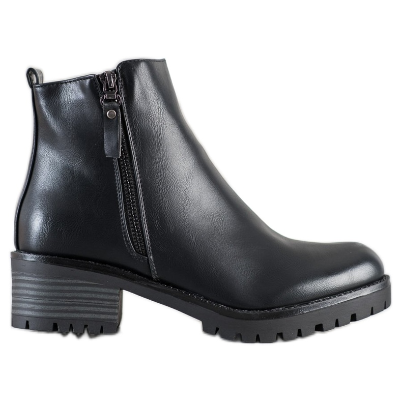 Ideal Shoes Comfortable Black Boots