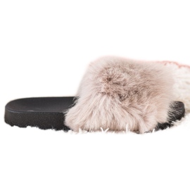 SHELOVET Comfortable Fur Slippers beige