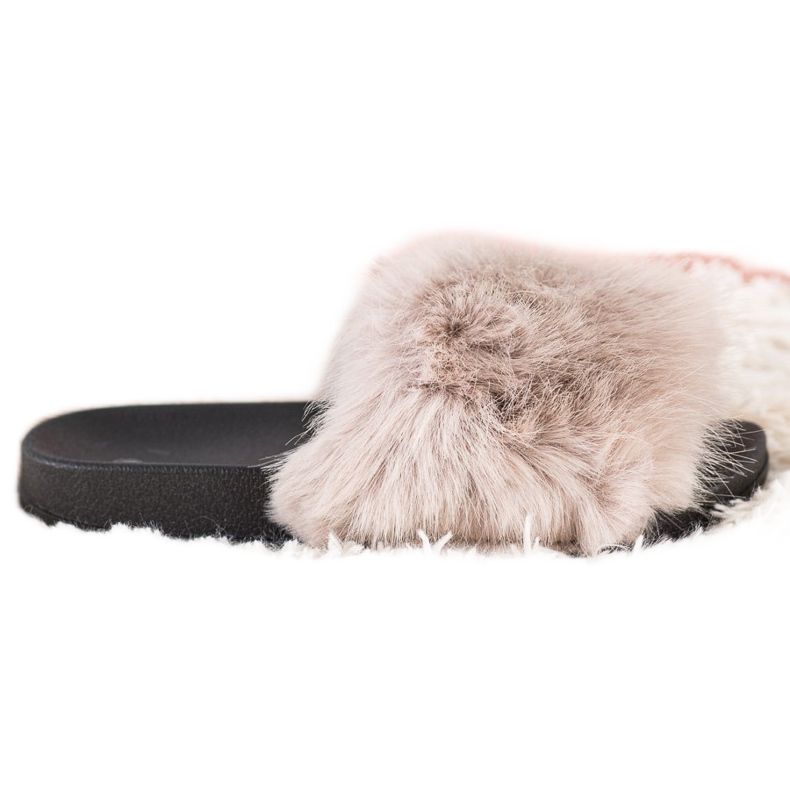 SHELOVET Comfortable Fur Slippers beige