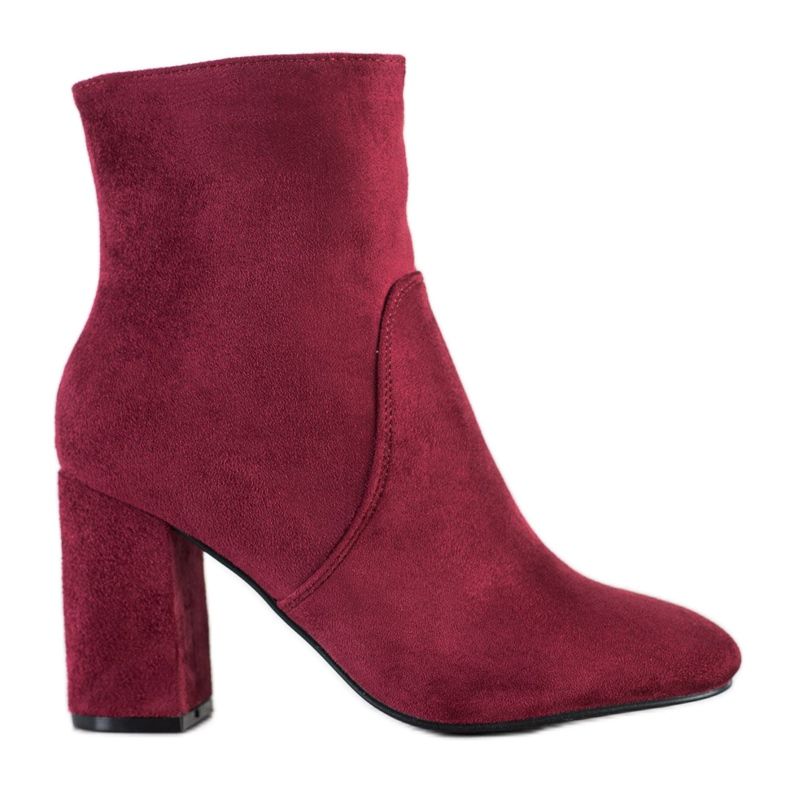 Diamantique Stylish suede boots red
