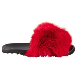 SHELOVET Comfortable Fur Slippers red SHELOVET Comfortable Fur Slippers red