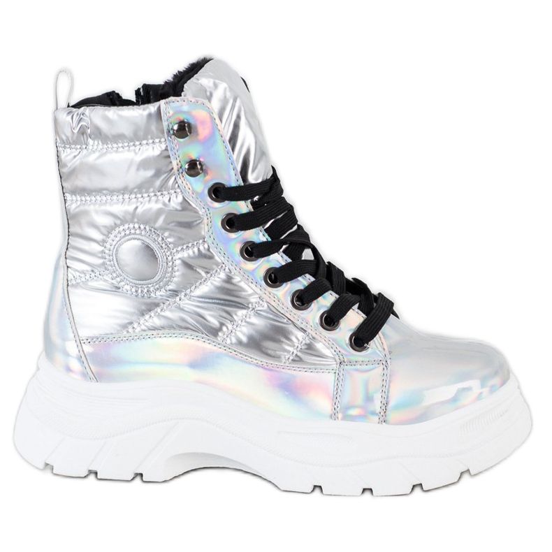 SHELOVET Fashion Quilted Trappers silver SHELOVET Fashion Quilted Trappers silver