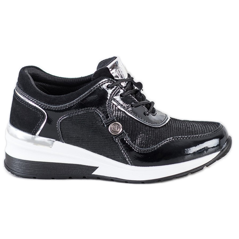 VINCEZA leather sneakers black