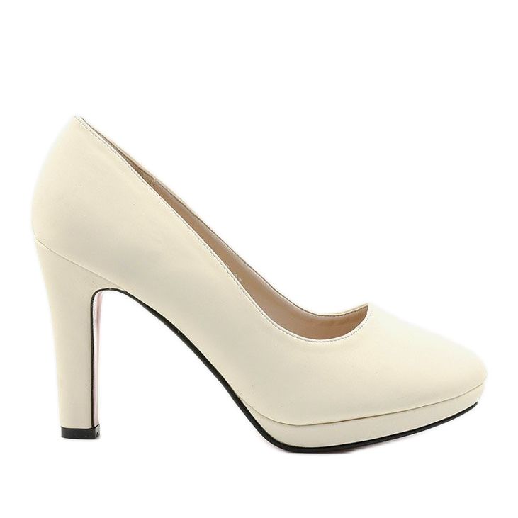 White pumps on a thick Doombrace heel