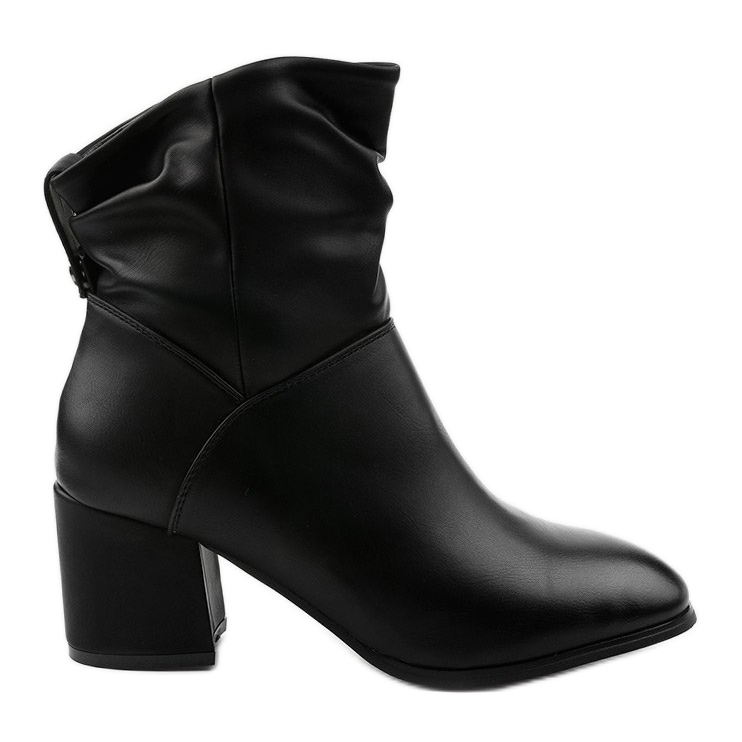 Black Rhodes eco-leather ankle boots with a zipper