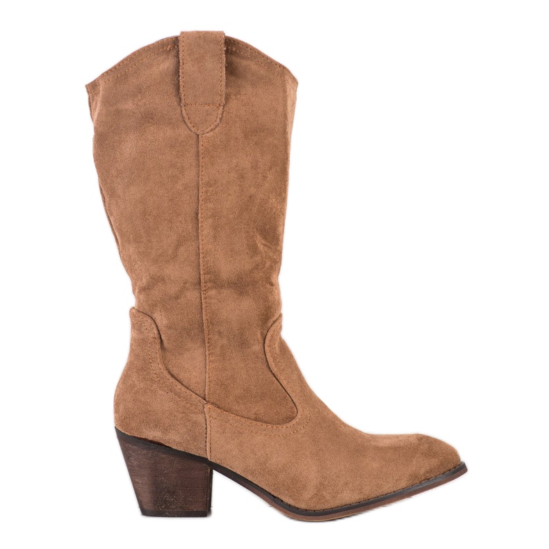SHELOVET Suede cowboy boots brown