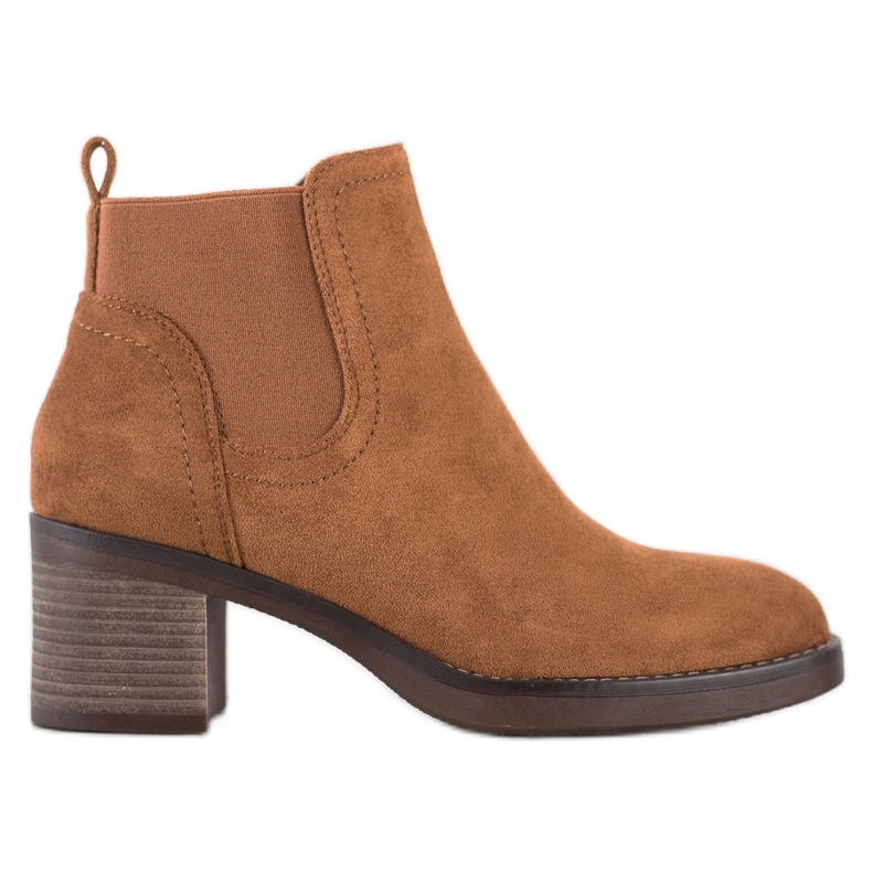 Seastar Suede high-heeled boots brown yellow