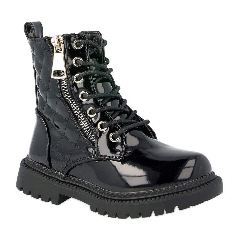 FRROCK Children's Boots Warmed With Fur, Lacquered Black Say You FRROCK Children's Boots Warmed With Fur, Lacquered Black Say You