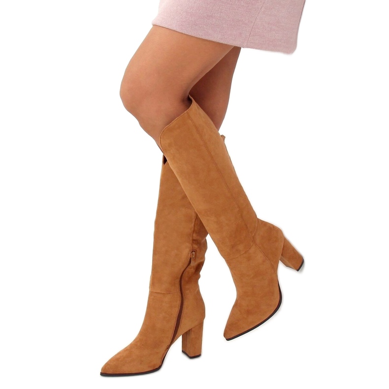 Classic boots with cut-out camel RB89P Camel brown multicolored