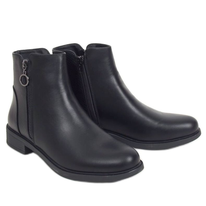 Black women's flat black boots MR-13 Black Black women's flat black boots MR-13 Black